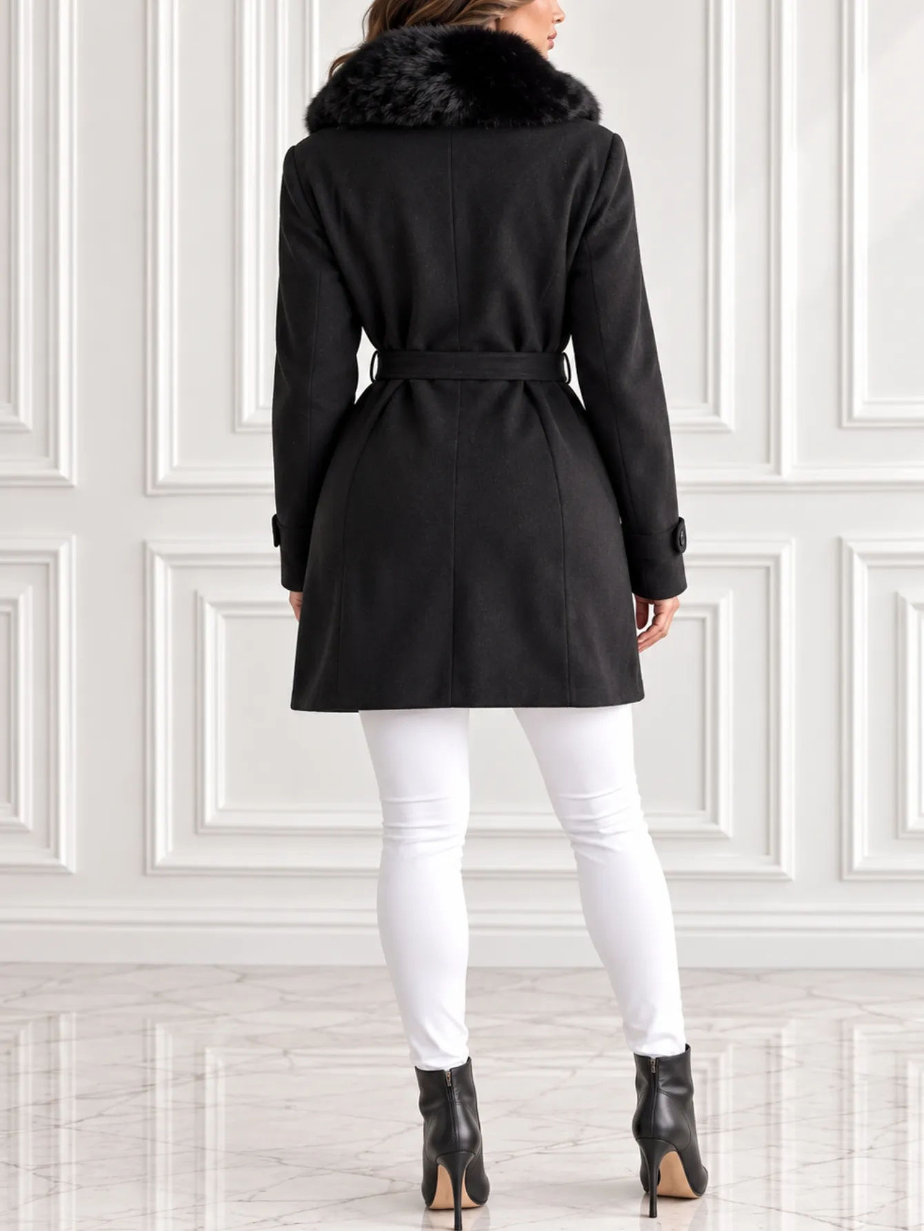 2024-230X abrigo para mujer, camell y negro 15307