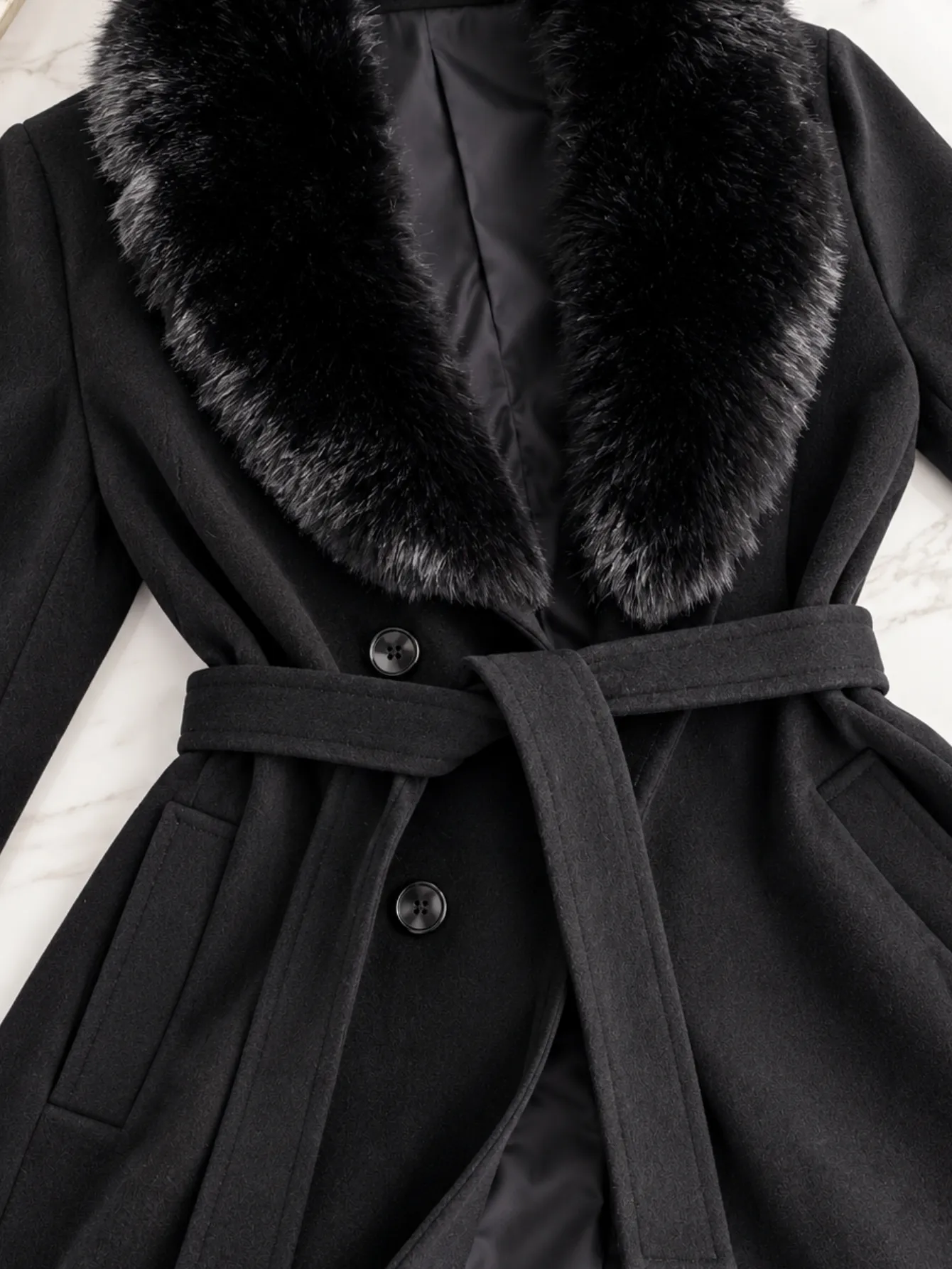 2024-230X abrigo para mujer, camell y negro 15307