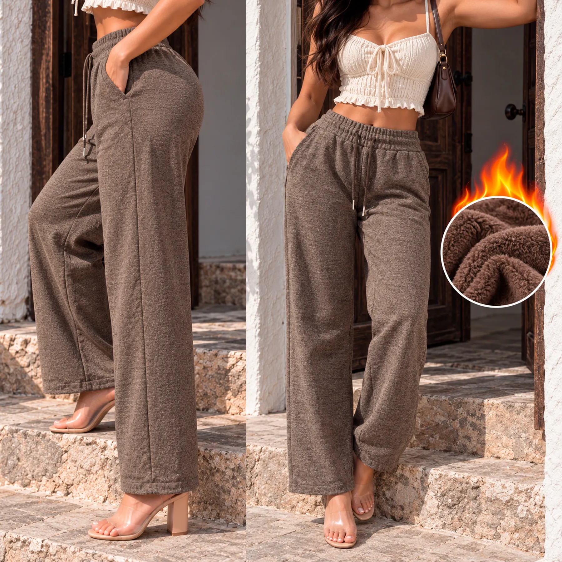 AD2650 Pantalón afelpado ligero con estampado 15880