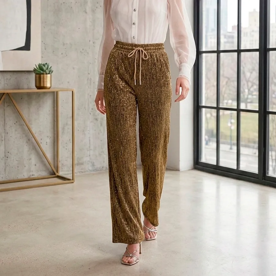 3365 PANTALON DE MUJER BRILLOSO 9506