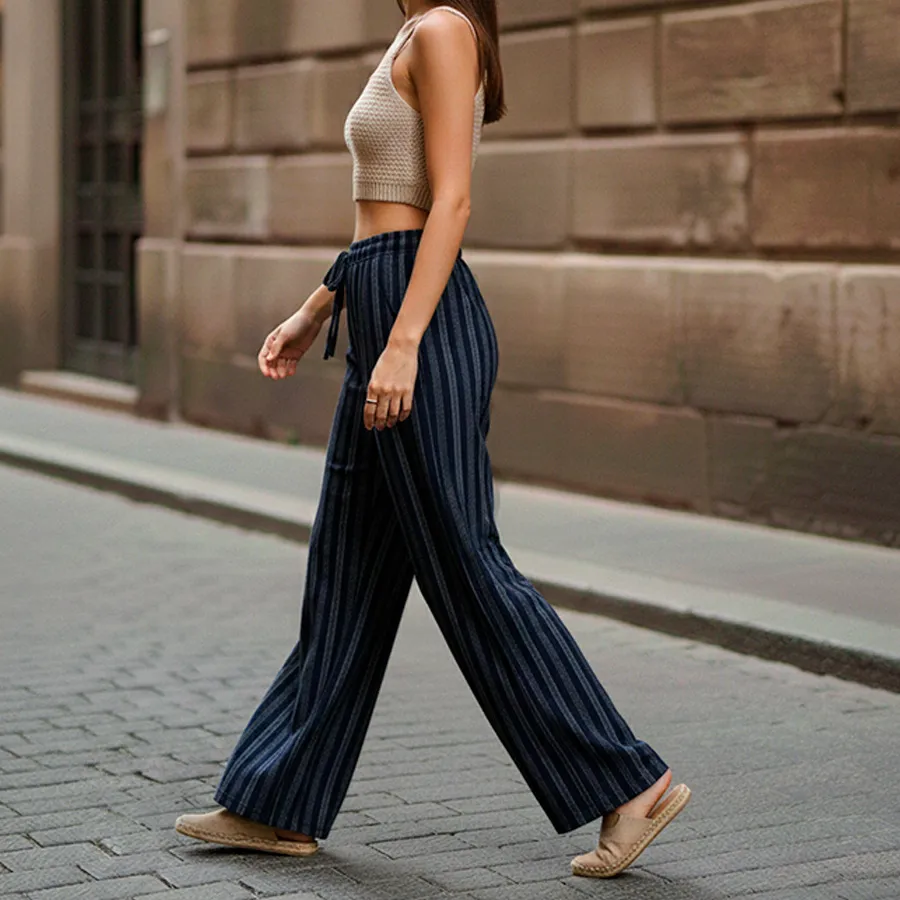 AD2617 PANTALON PIERNA ANCHA RAYAS 9263