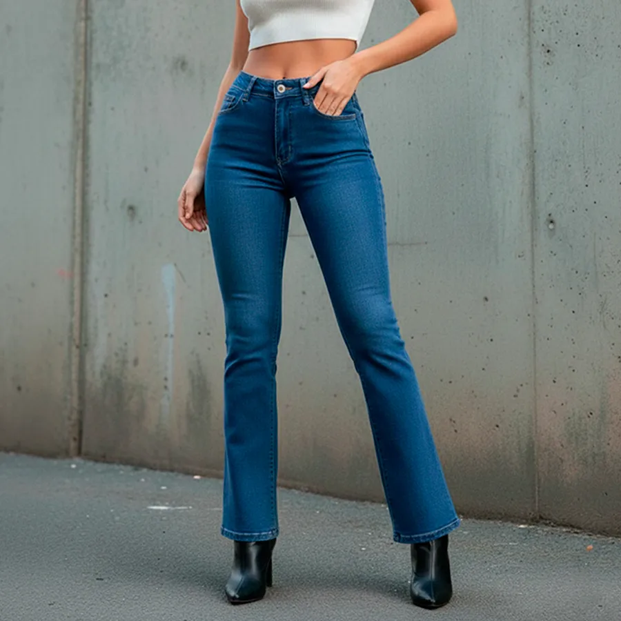 MA-012-B JEANS DE MUJER MEDIA CAMPANA 9353