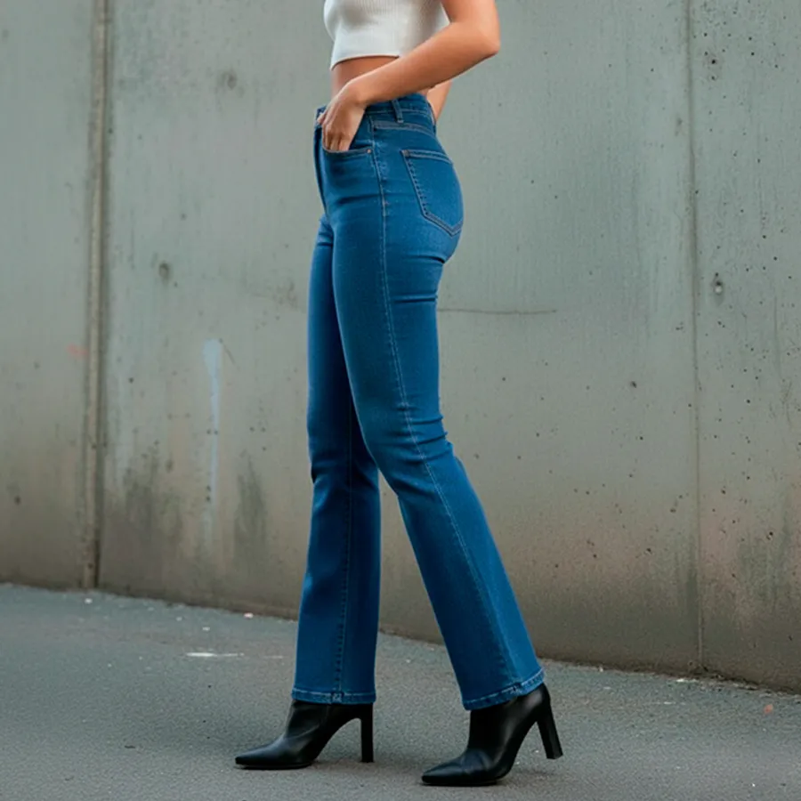 MA-012-B JEANS DE MUJER MEDIA CAMPANA 9353