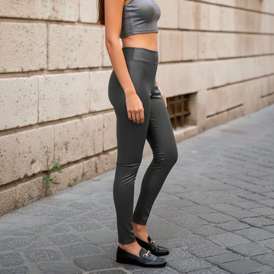 P6019-UNI-N LEGGINS TIPO PIEL 9112