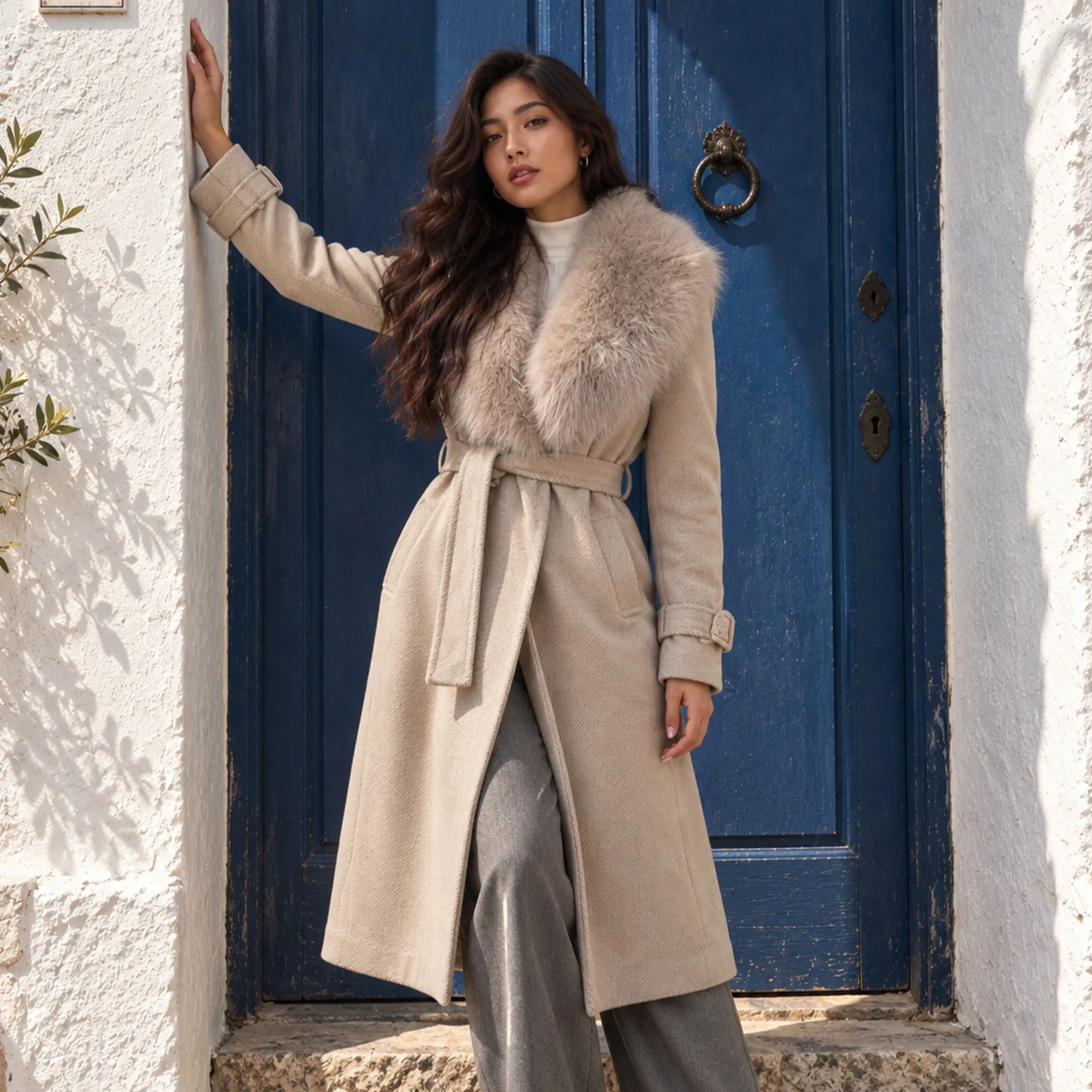 M01 ABRIGO GRIS-BEIGE 15282