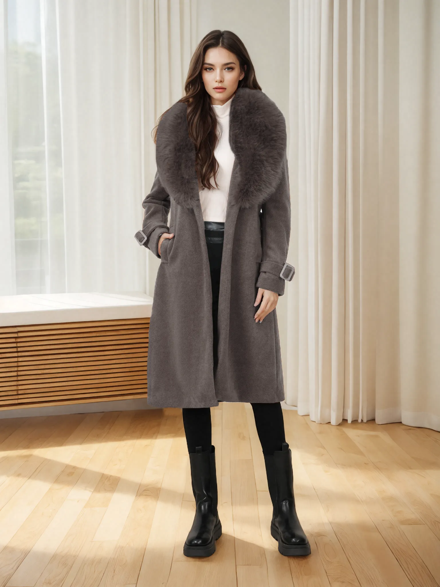M01 abrigo gris y gris con negro 15268