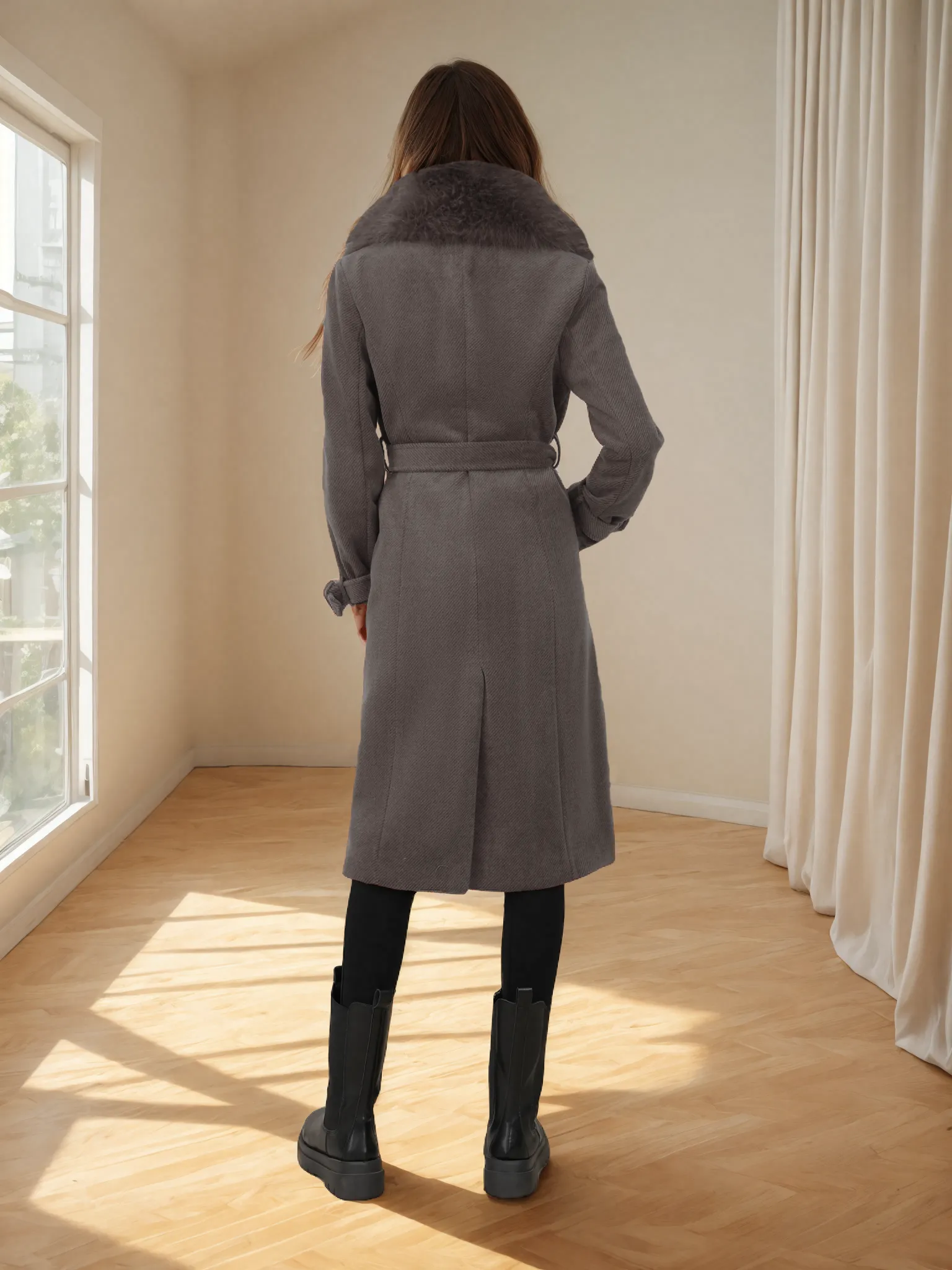 M01 abrigo gris y gris con negro 15268