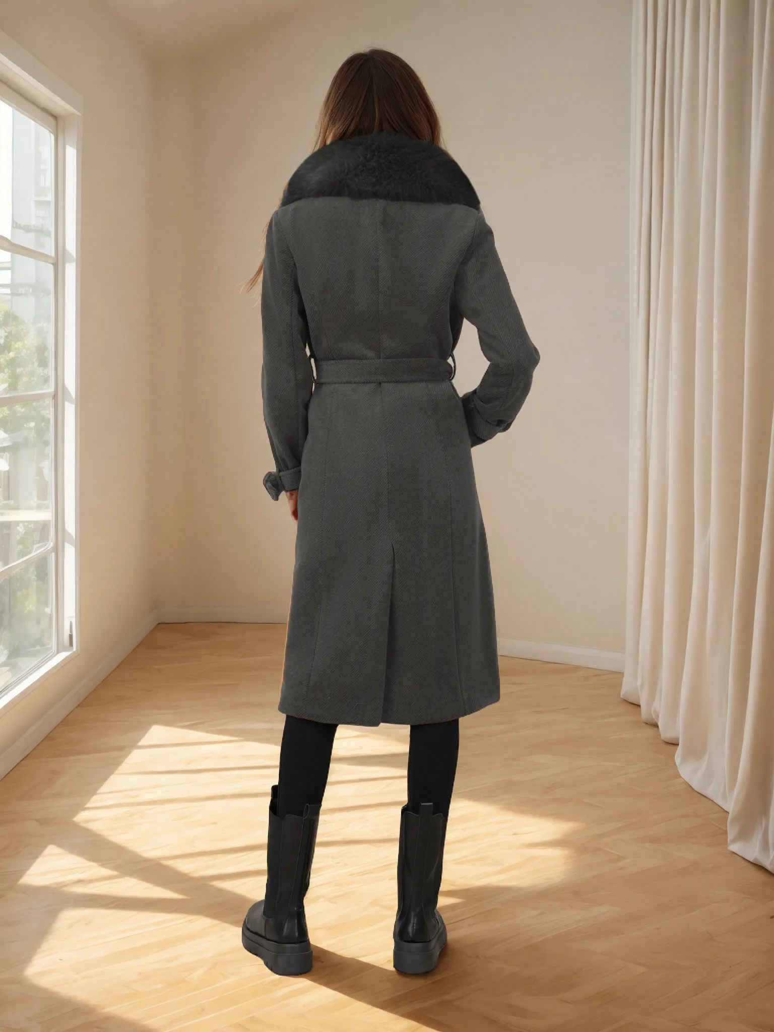 M01 abrigo gris y gris con negro 15268