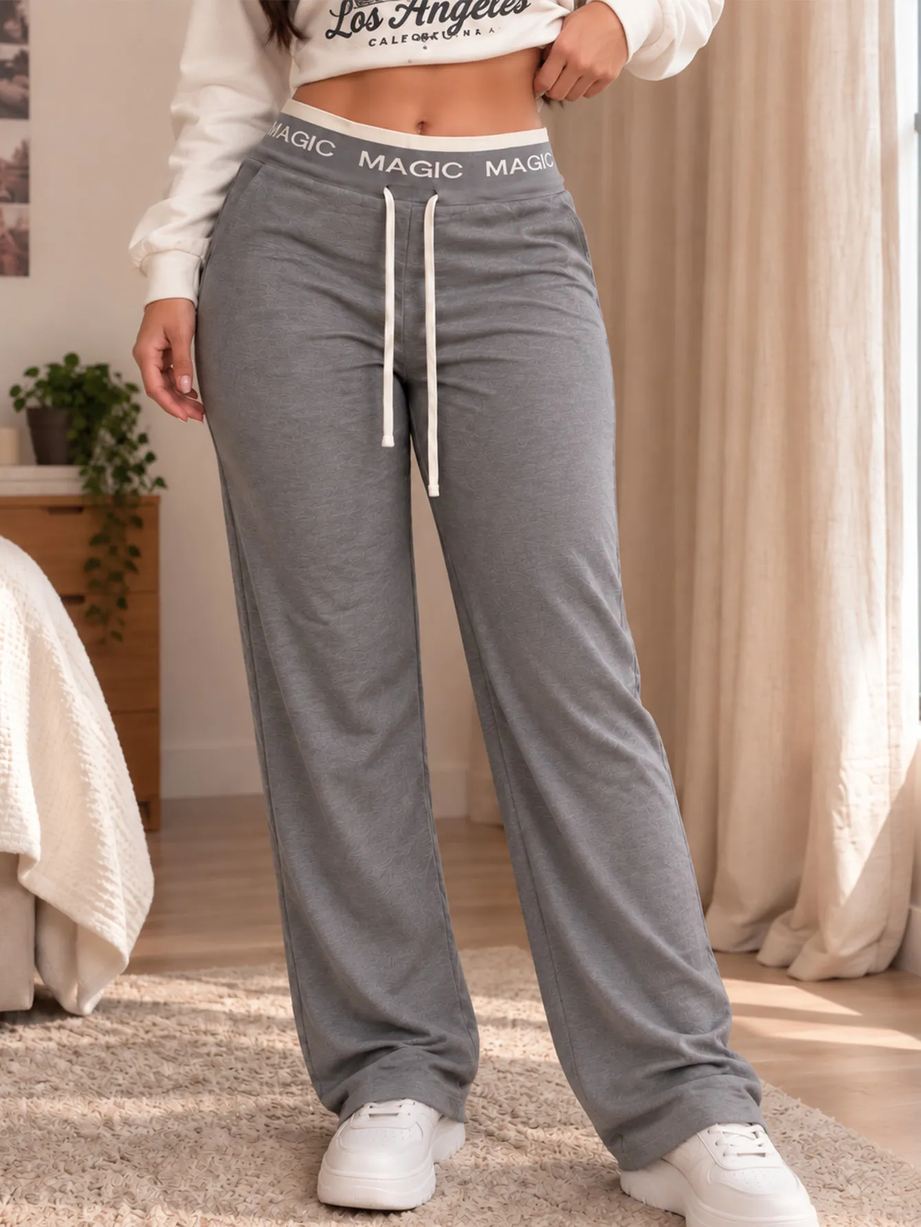 AD2648 Pantalón con elástico en la cintura  alto 15641