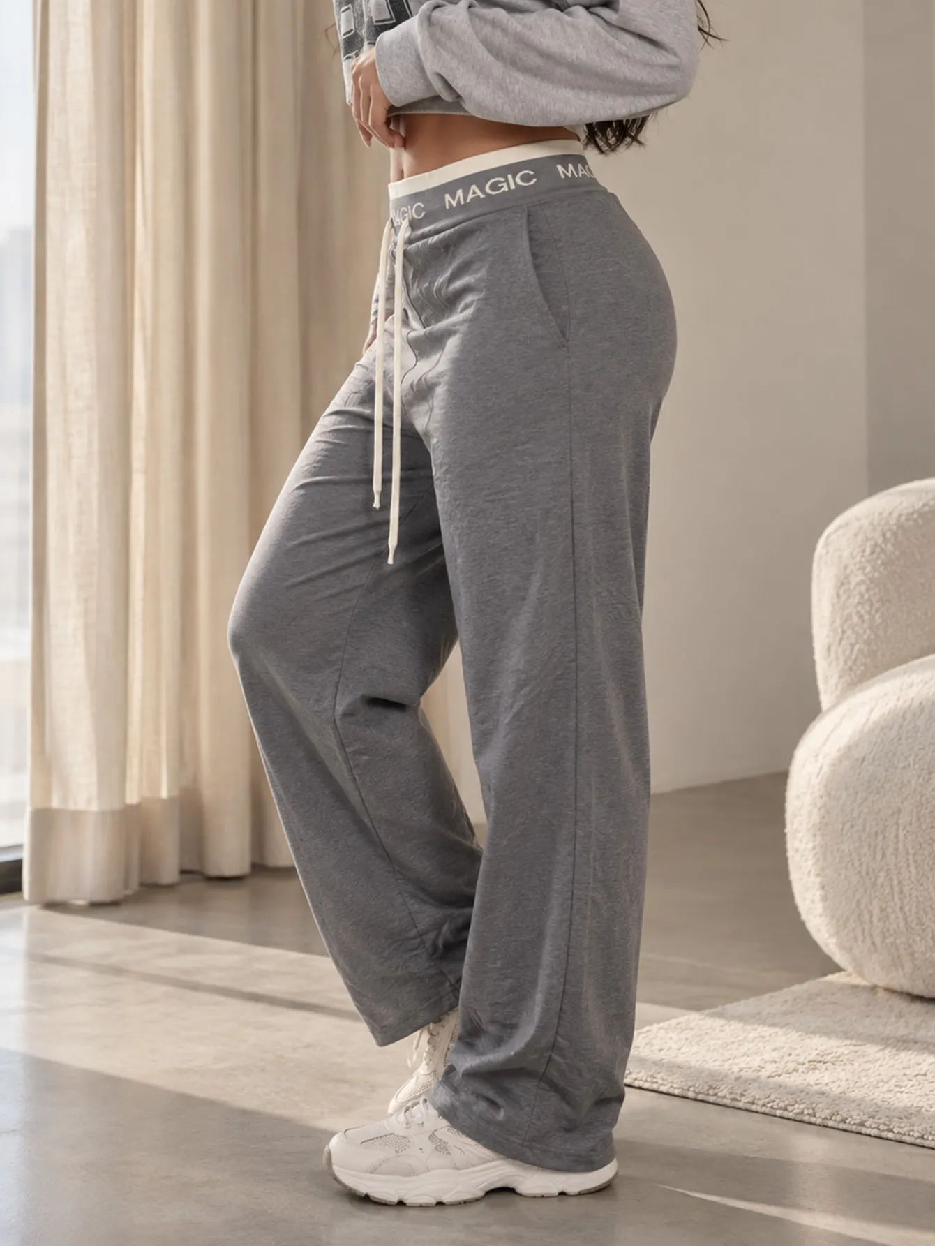 AD2648 Pantalón con elástico en la cintura  alto 15641
