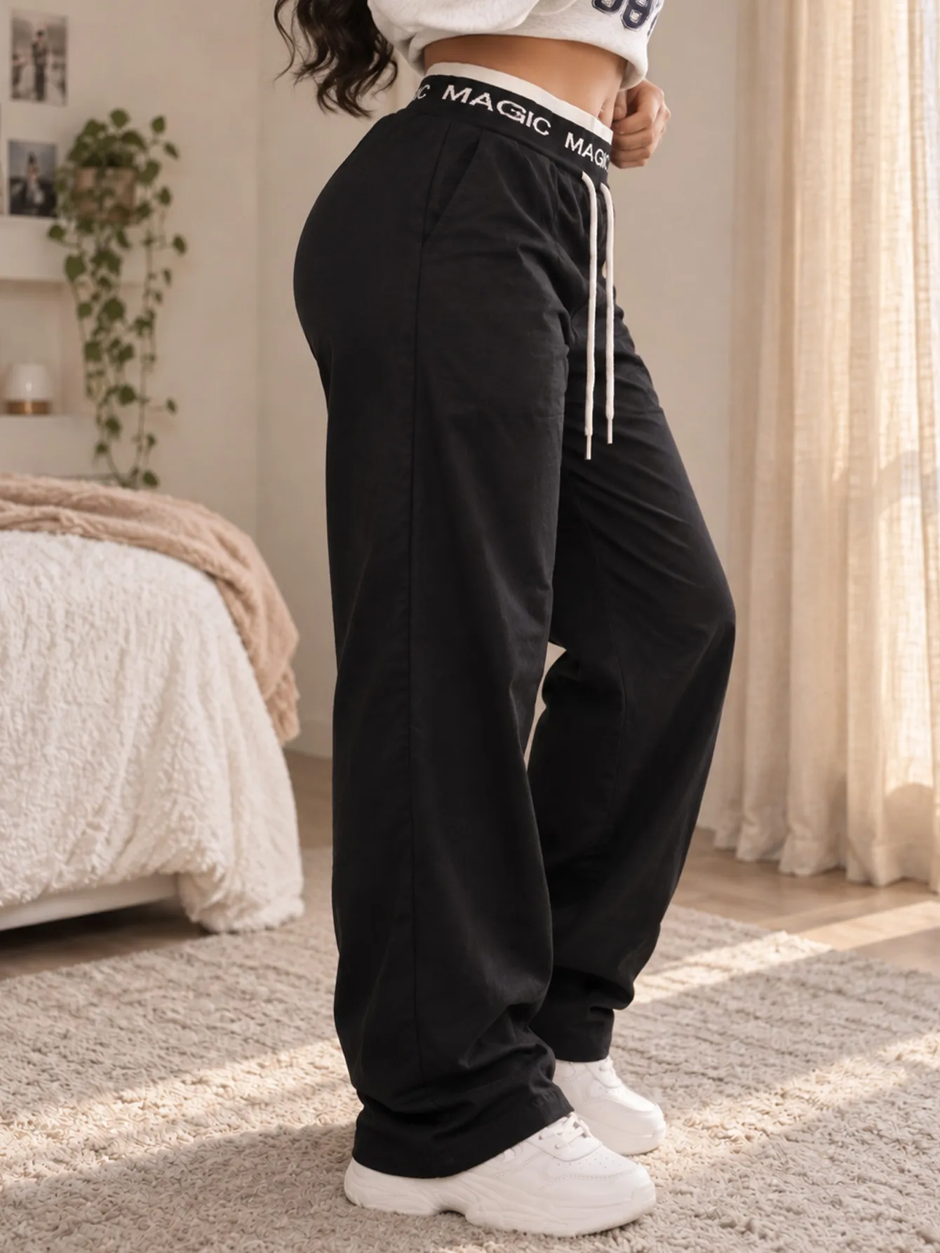 AD2648 Pantalón con elástico en la cintura  alto 15641
