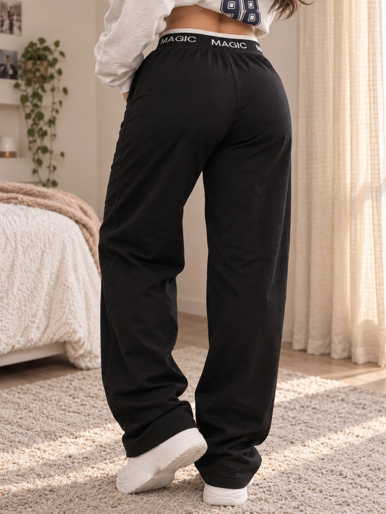 AD2648 Pantalón con elástico en la cintura  alto 15641