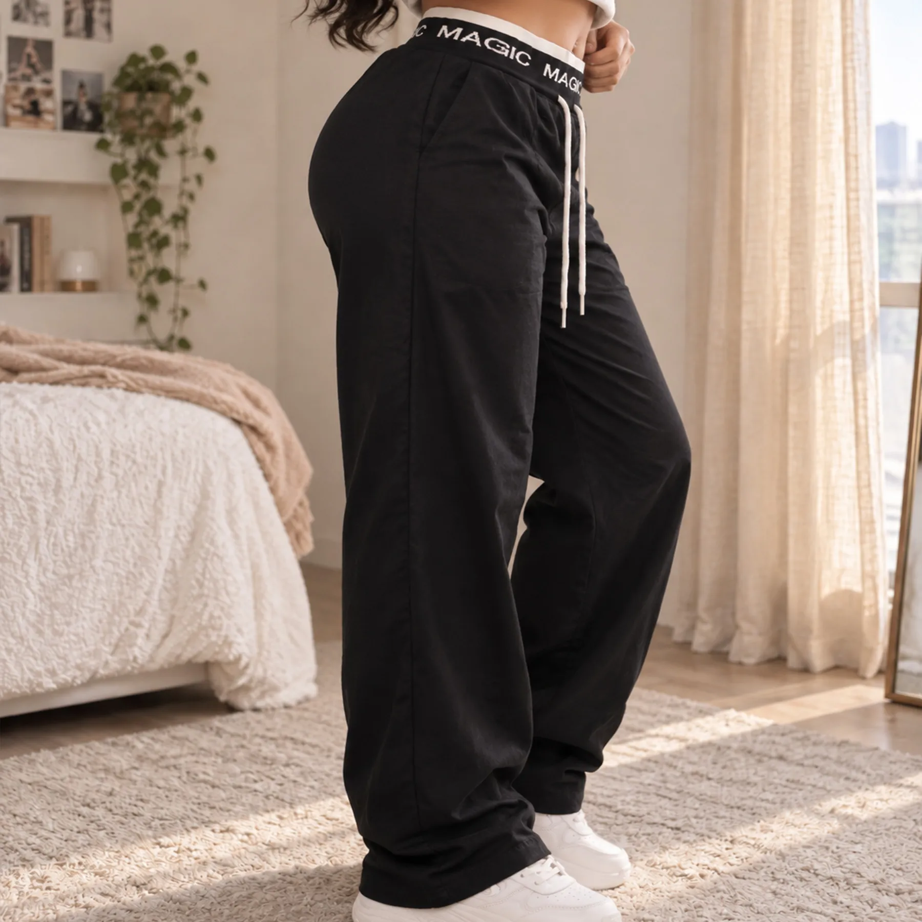 AD2648 Pantalón con elástico en la cintura  alto 15641