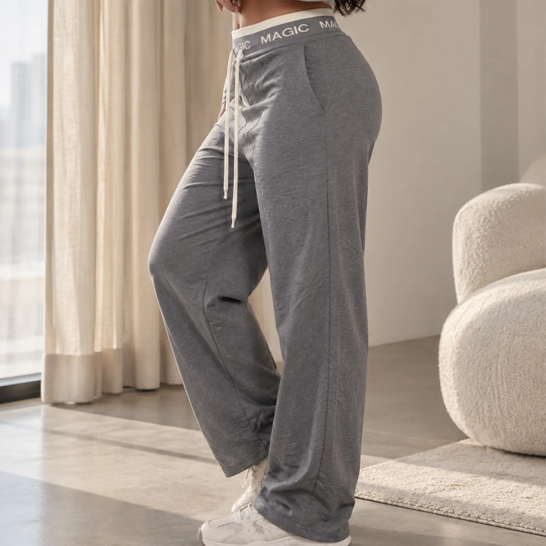 AD2648 Pantalón con elástico en la cintura  alto 15641