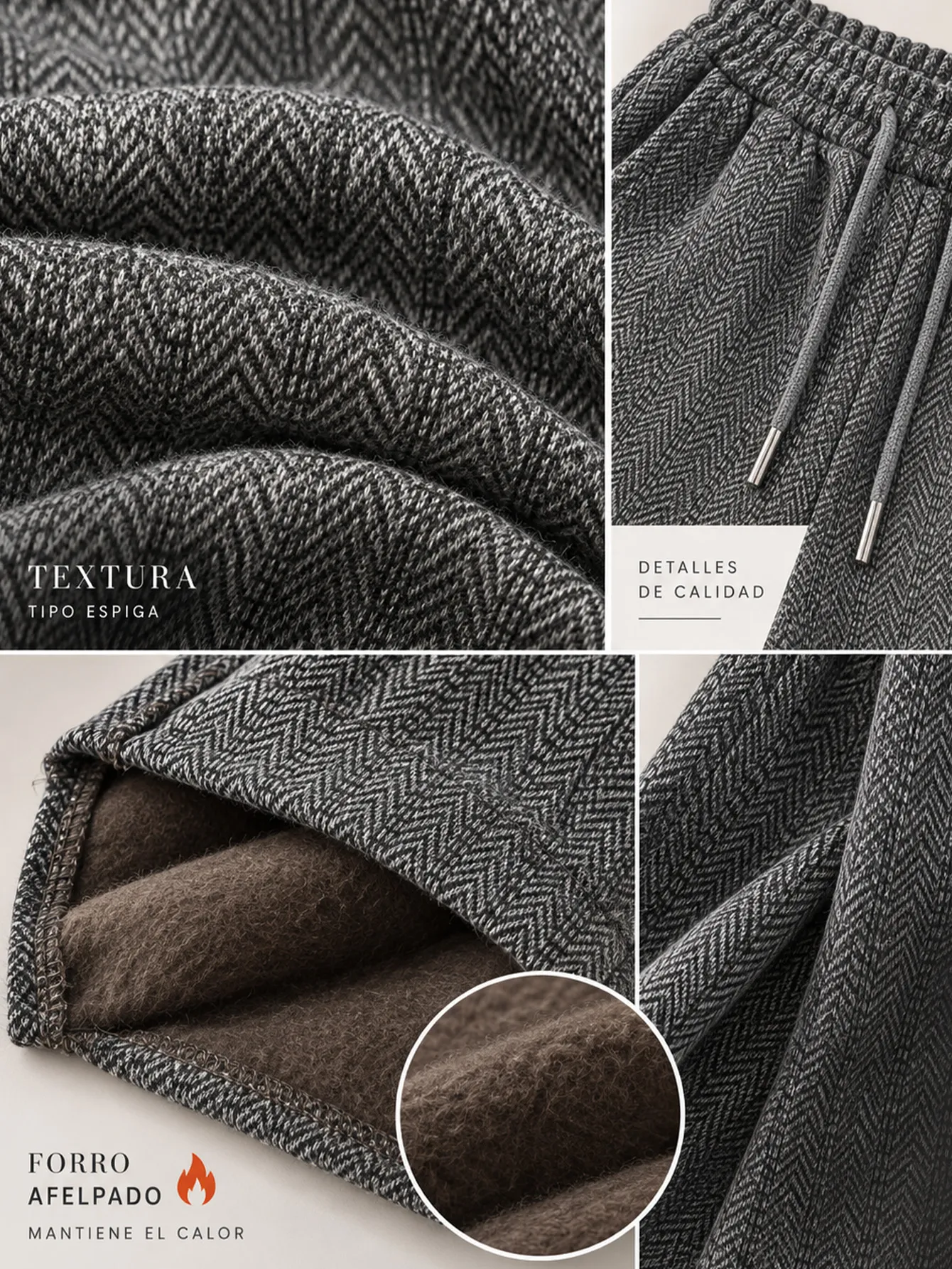 AD2650 Pantalón jaspeado con forro interior afelpado 15652