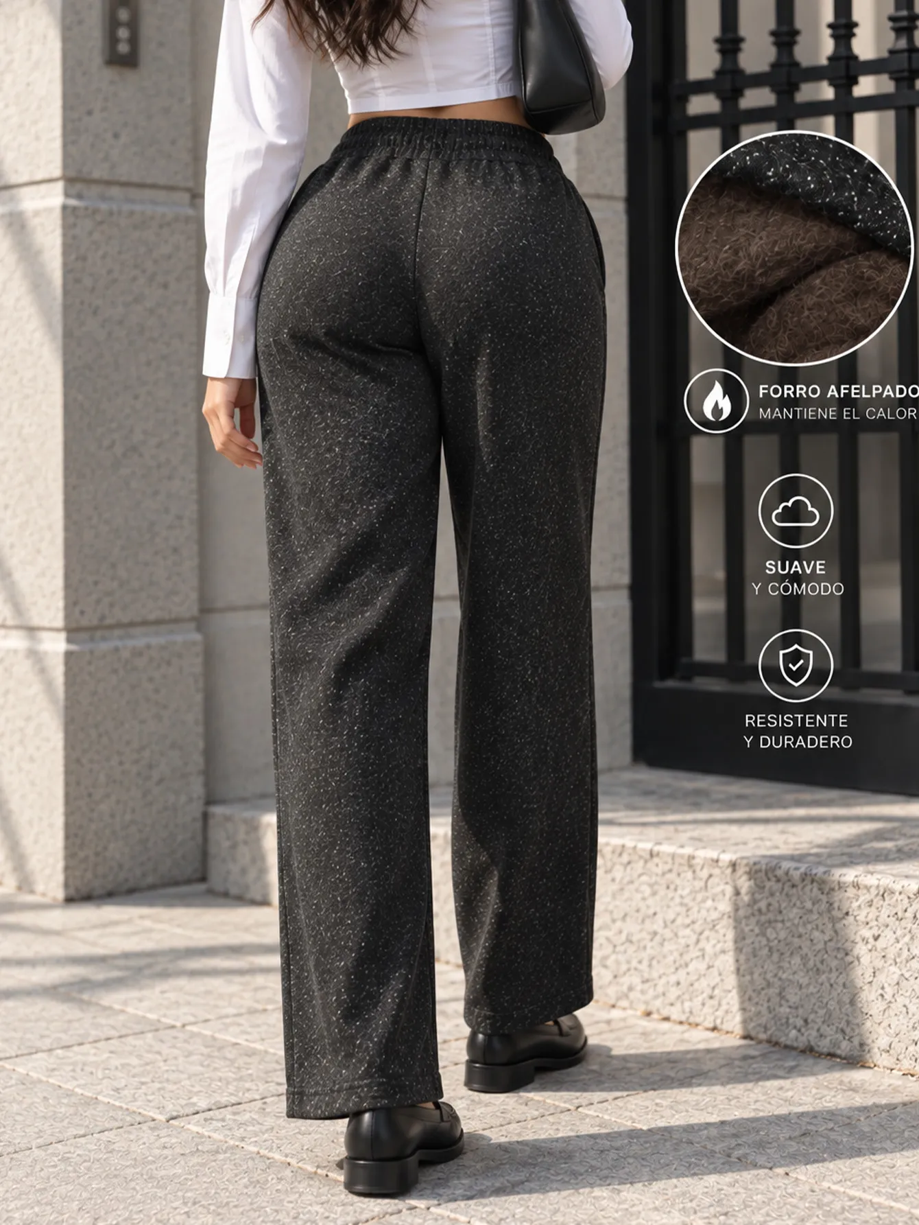 AD2650 Pantalón jaspeado con forro interior afelpado 15652