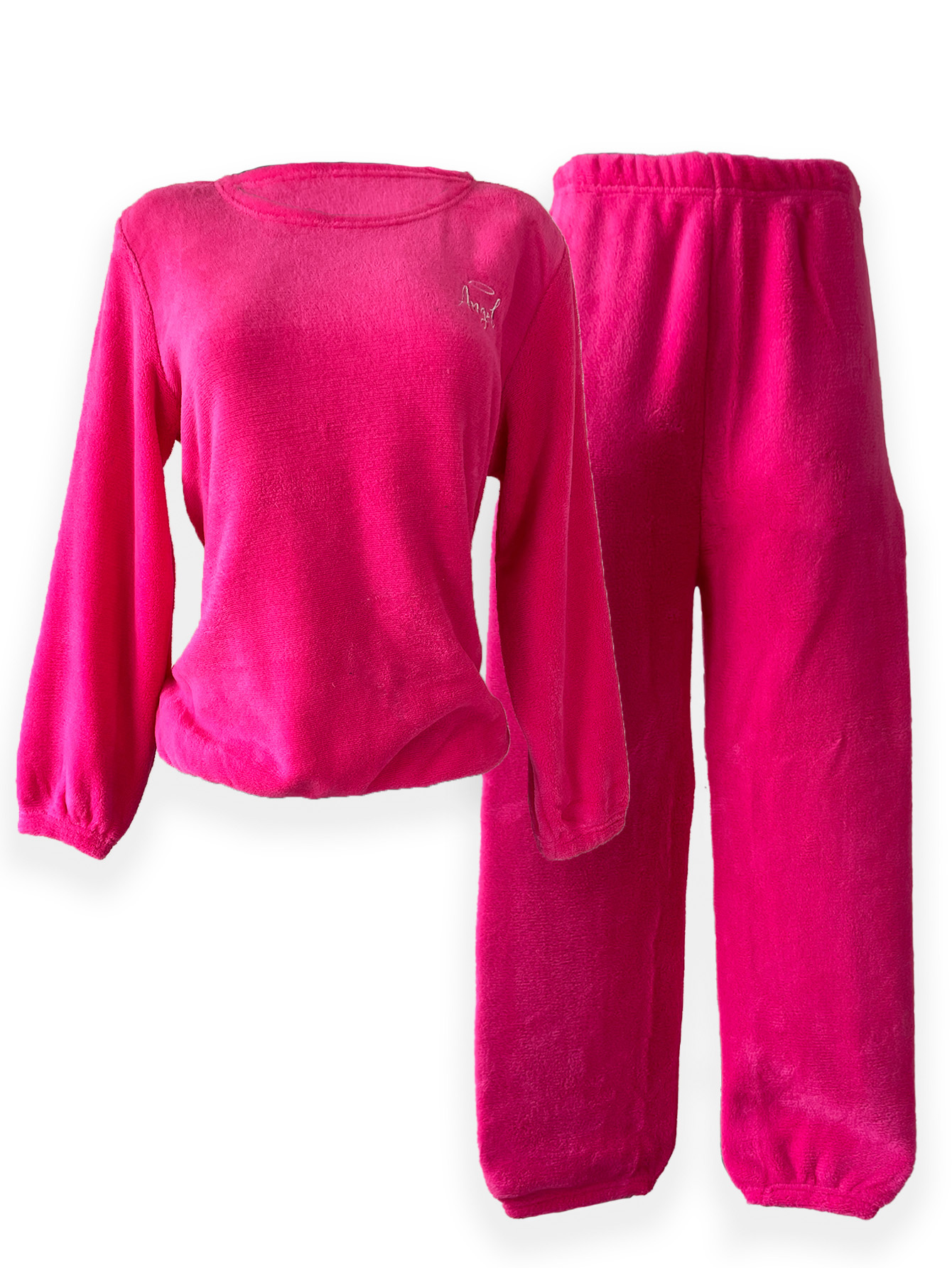 Pijama afelpada lisa de dos piezas